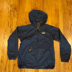 Black LL Bean Quarter Zip Rain Jacket